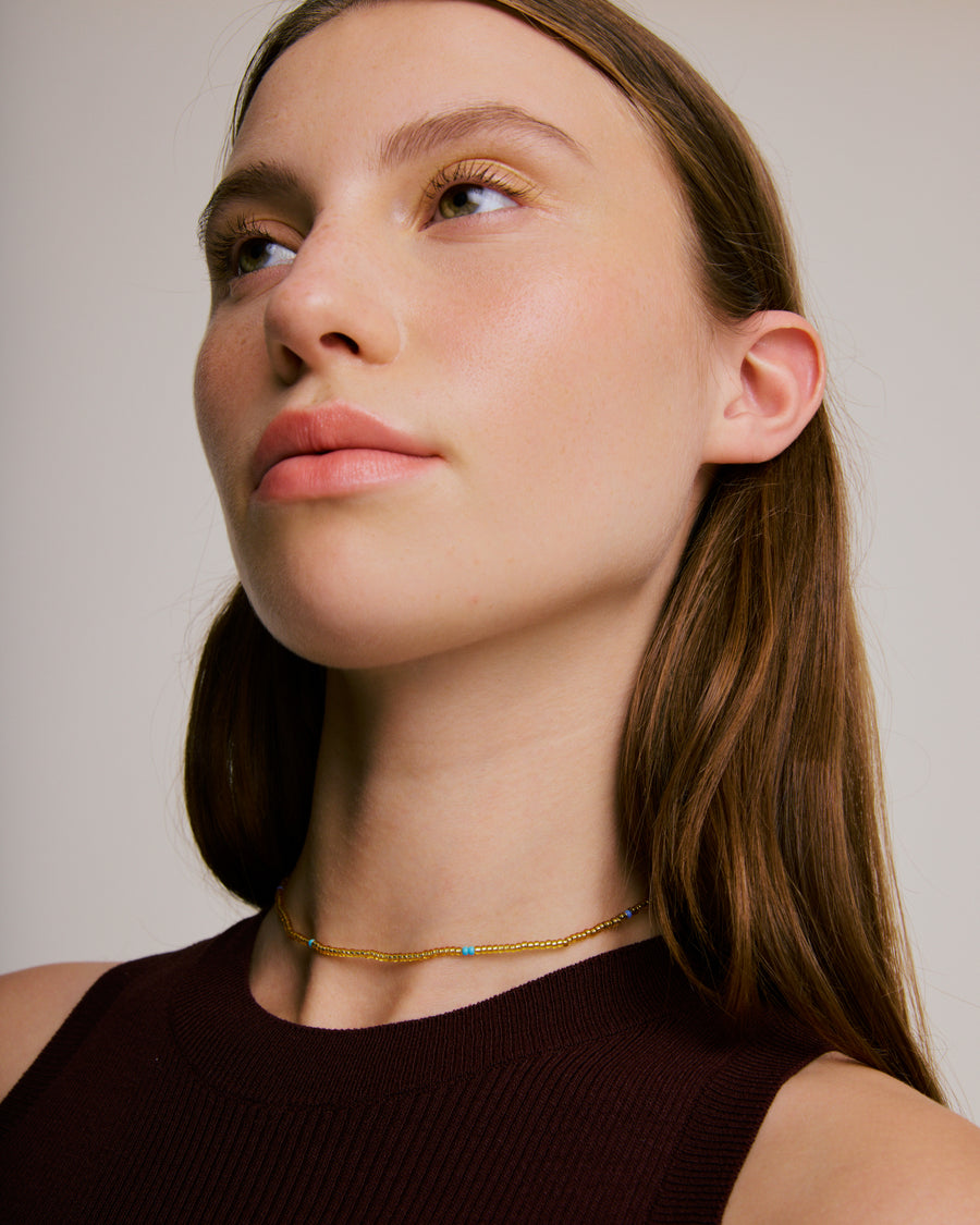 Beaded Necklace - Gold