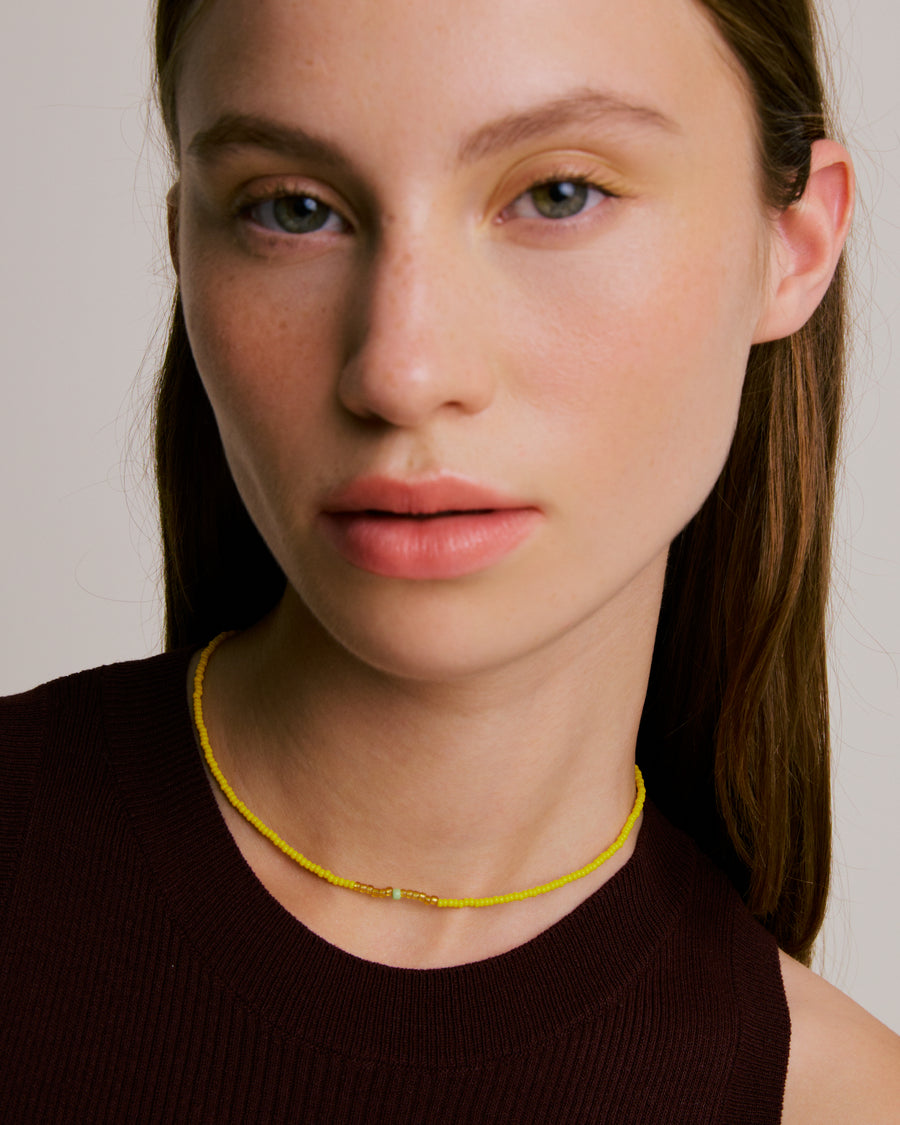 Beaded Necklace - Lemon