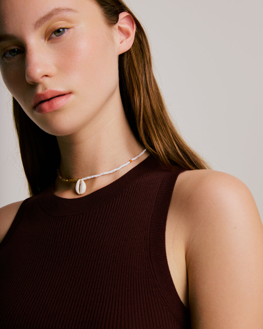 Beaded Necklace - A Single Shell 01