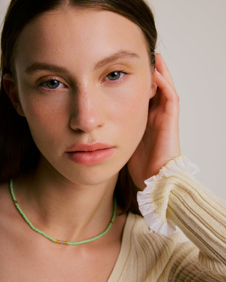 Beaded Necklace - Lime 02
