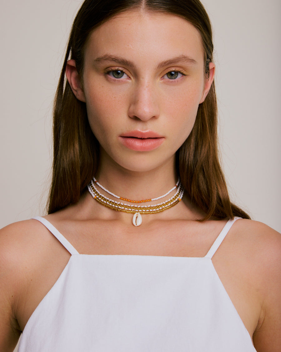 Mathe's Necklace - White & Gold