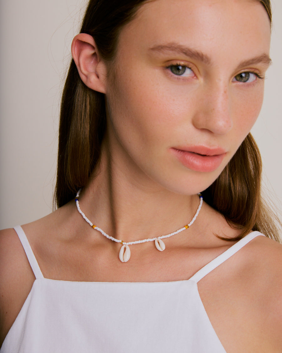 Double Shell Necklace - White
