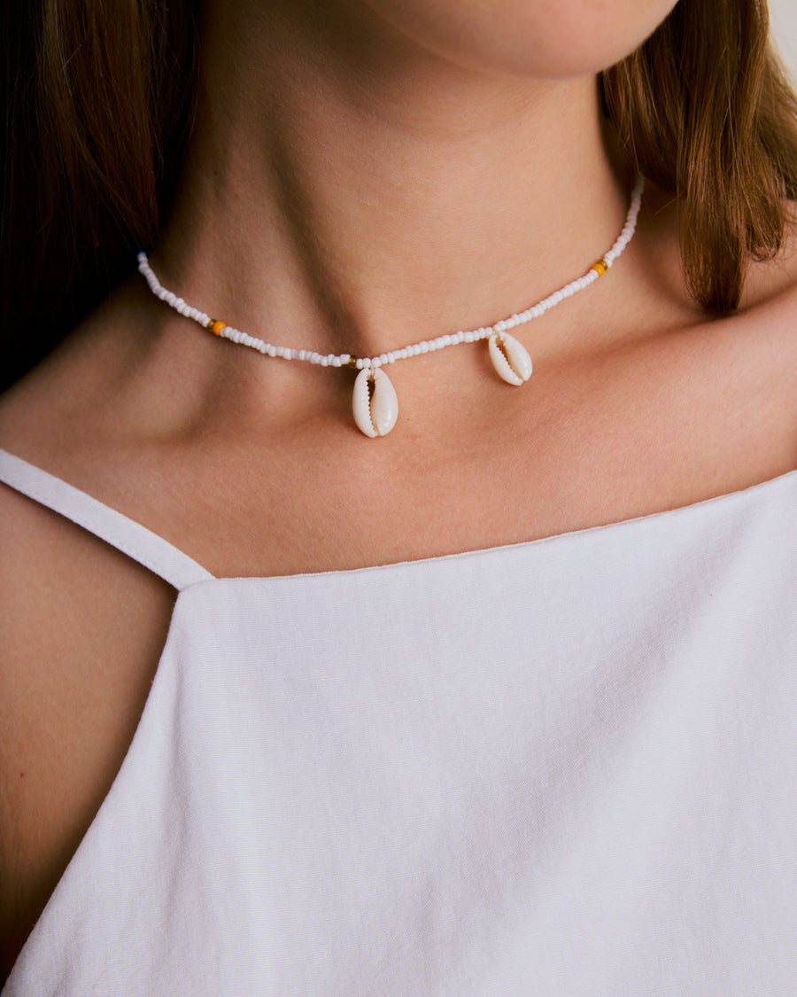 Double Shell Necklace - White