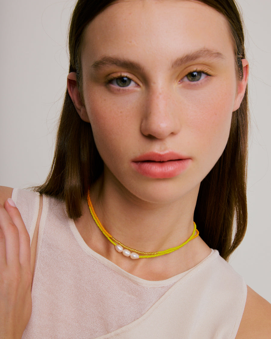 Necklace with Pearls - South African Sunset