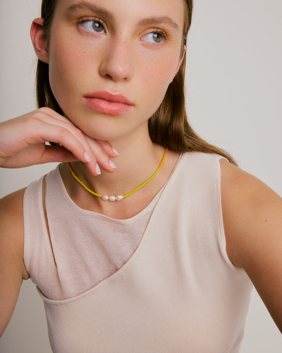 Necklace with Pearls - South African Sunset
