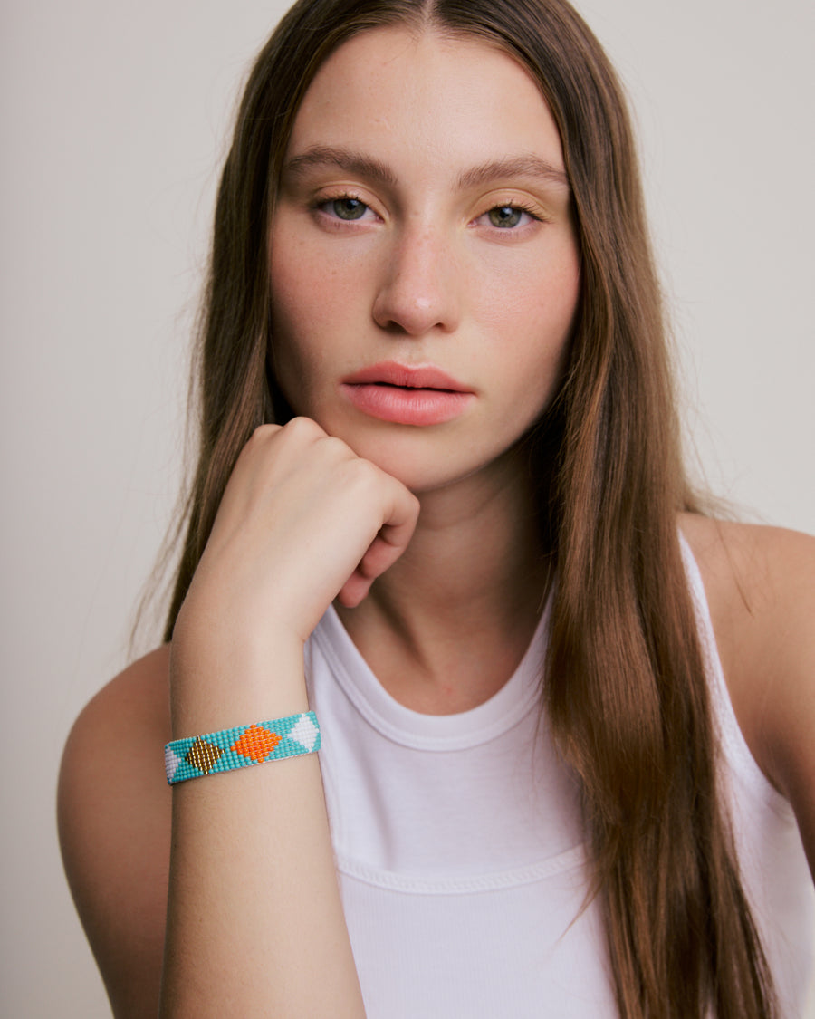 Ningi's Petite Turquoise Geometric Cuff