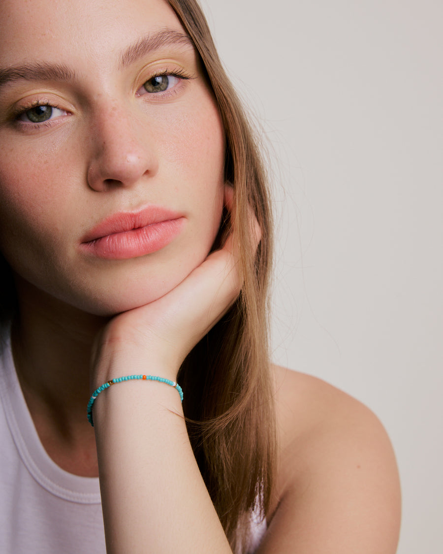 Simple Beaded Bracelet - Turquoise