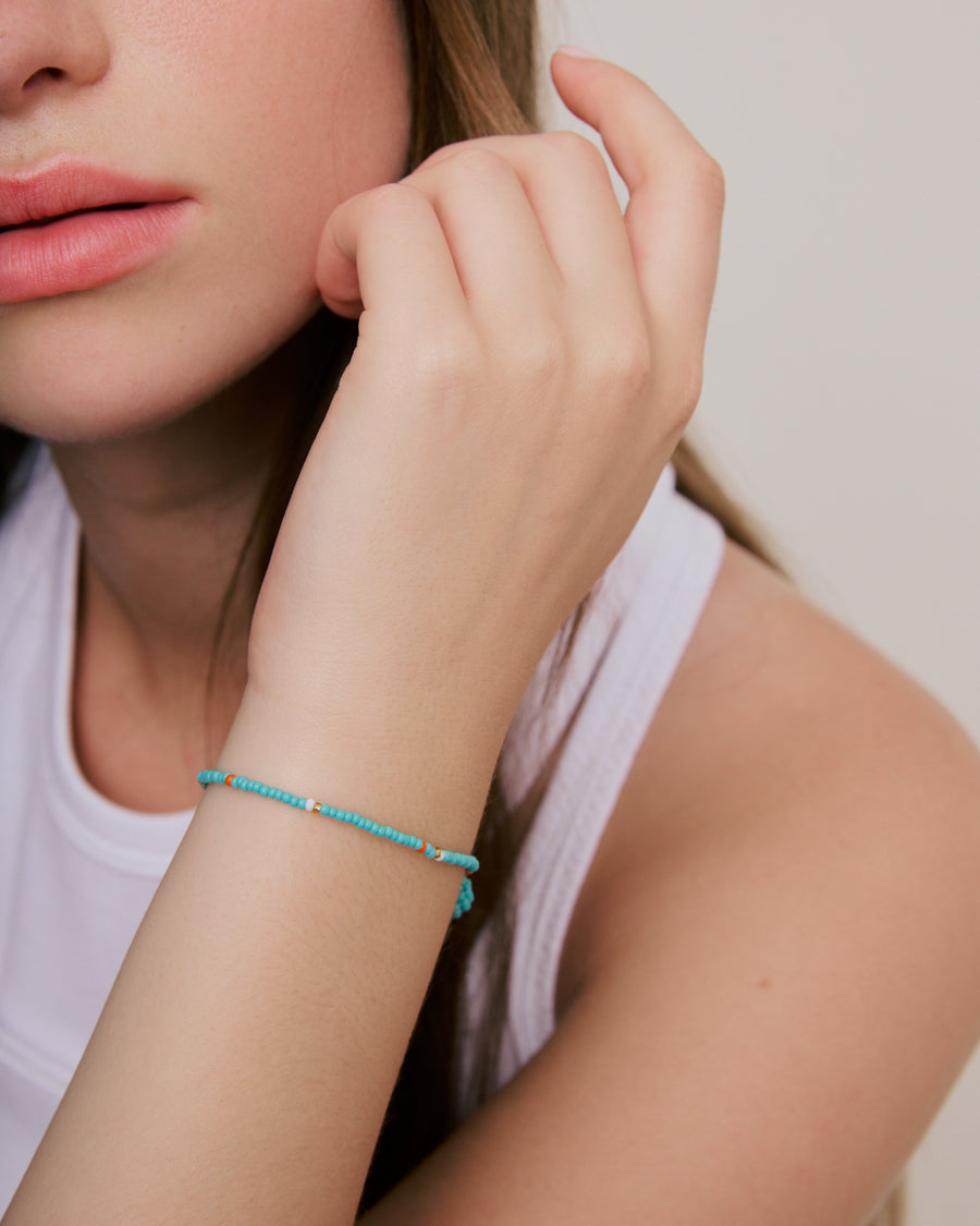 Simple Beaded Bracelet - Turquoise