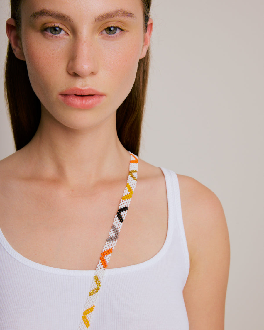 Beauty's Beaded Bag - White