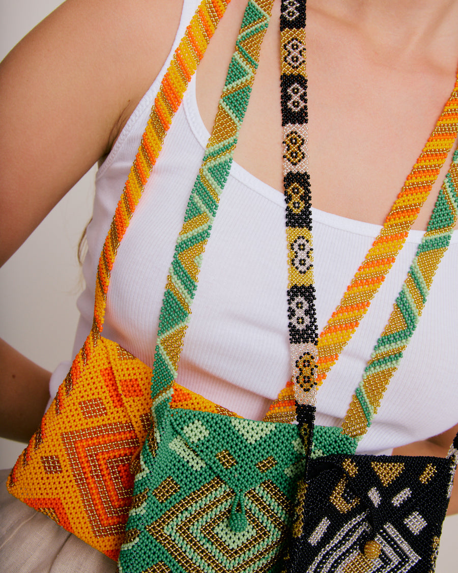Beauty's Mini Beaded Bag - Pumpkin