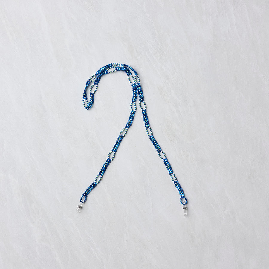 Beaded Sunglass Strap - Matte Blue